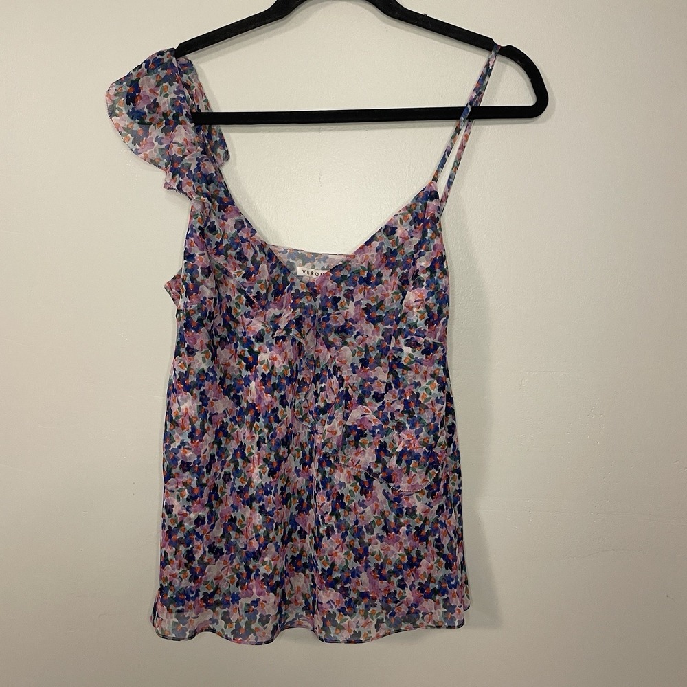 Veronica Beard Nea Silk Blend Floral Print Ruffle Camisole‎ Top Size 6